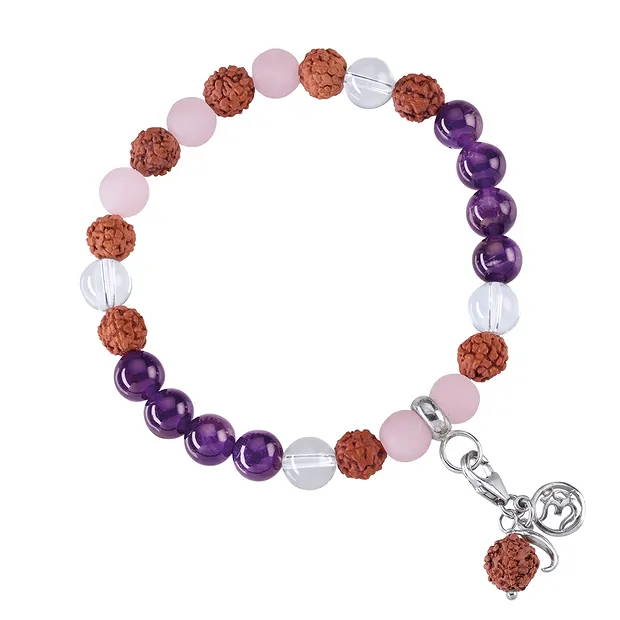 Bracelet Mala Améthyste, Cristal de roche, Quartz rose (vitalité) | Marco Schreier