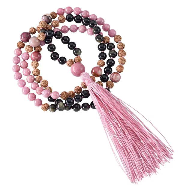 Bracelet Mala Mookaïte, Obsidienne, Rhodonite (guérison) | Marco Schreier