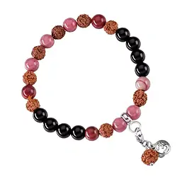 245005180015 Mala bracelet Mookaite, Obsidian, Rhodonite (healing) | Marco Schreier