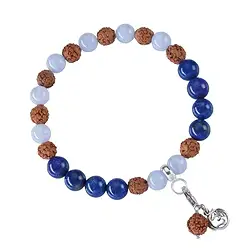 245005180017 Mala Armband Chalcedon blau, Lapis Lazuli (Kommunikation) | Marco Schreier