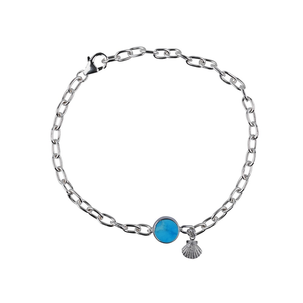 Bracciale Turchese (10 mm), conchiglia d'argento | Marco Schreier