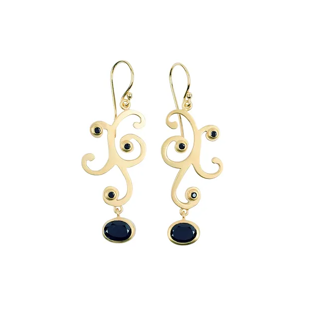 Bangle tendril, Spinel (3mm), 6.3 x 2.2cm, gold-plated | Marco Schreier