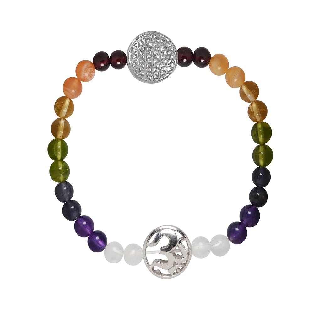 Bracelet Fleur de vie, symbole Om, perles de chakra | Marco Schreier