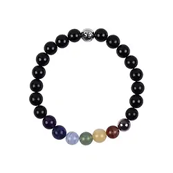 245018190108 Mala Bracelet Schorl avec perles de chakra | Marco Schreier