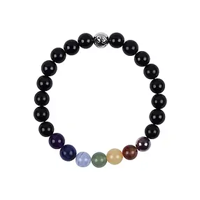 Mala bracelet Tourmaline (black) with chakra beads | Marco Schreier