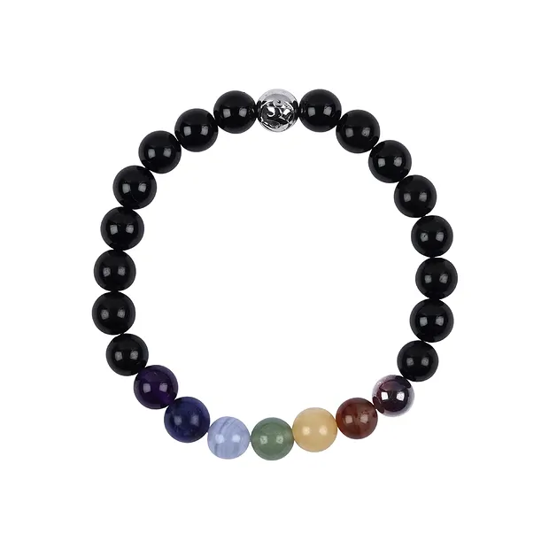 Mala Armband Schörl mit Chakraperlen | Schreier Edelsteine, Heilsteine & Schmuck