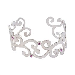 245018210332 Bracciale a viticcio, Rubini, 6,3 x 2,2 cm, rodiato | Marco Schreier