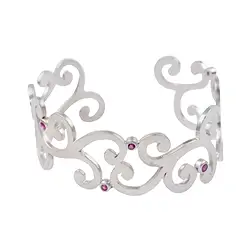 245018210332 Brazalete zarcillo, Rubíes, 6,3 x 2,2 cm, rodinado | Marco Schreier