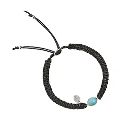 245023150009 Armband Makramee, Larimar oval, platiniert | GH Edelsteine, Heilsteine & Schmuck