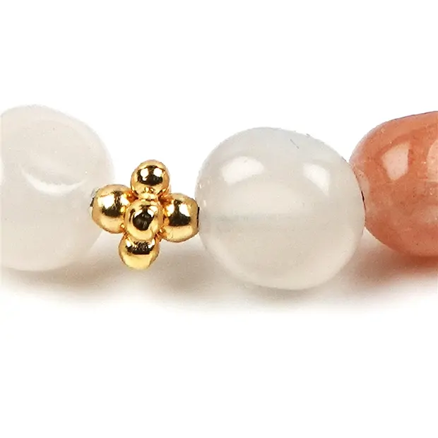 Bracelet Moonstone (multicolored), 07 - 09mm nuggets, gold-plated | Marco Schreier