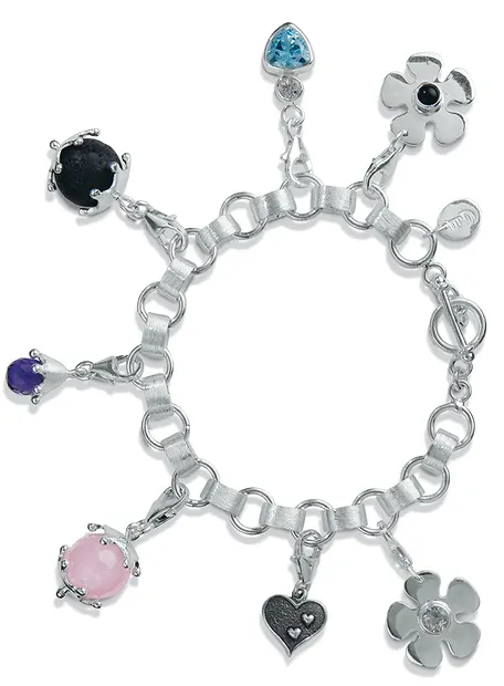 Charm "Fleur", env. 28mm | Pierres précieuses, pierres thérapeutiques & bijoux