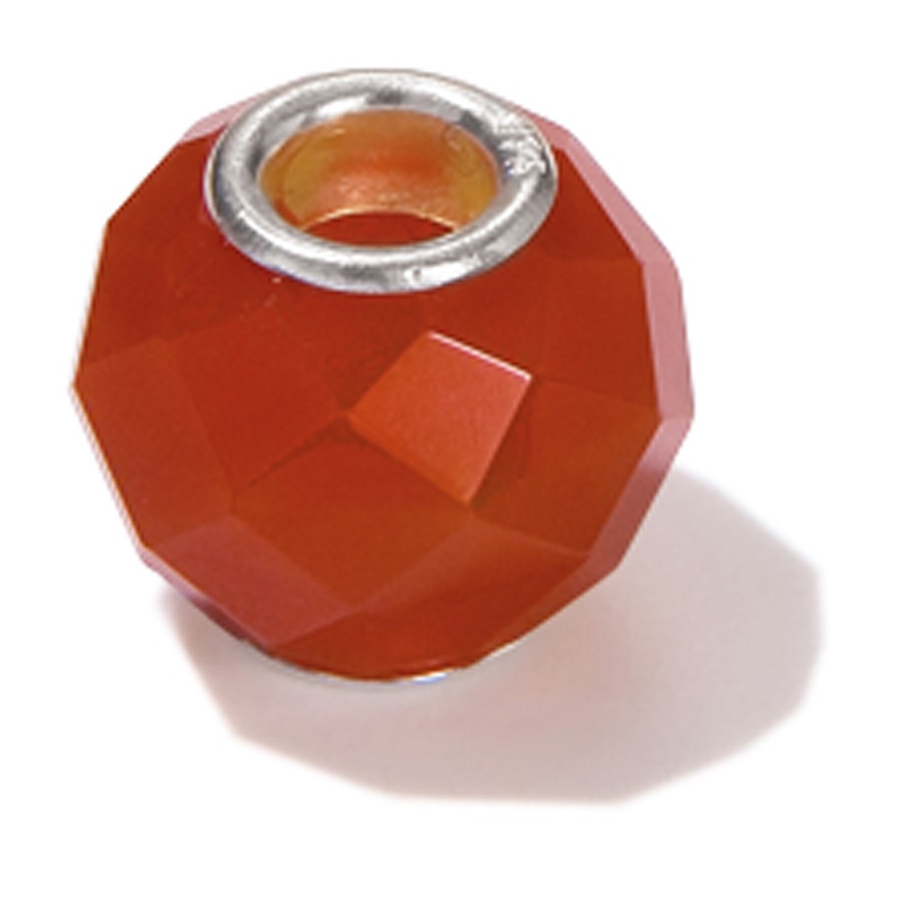 Chili bead, carnelian, button faceted, 04mm hole  | Marco Schreier