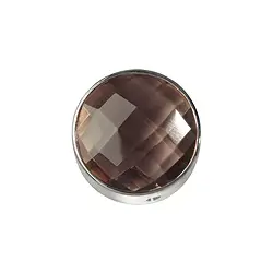 249005100023 Rauchquarz facettiert gefasst, Silber, 12mm | Edelsteine, Heilsteine & Schmuck