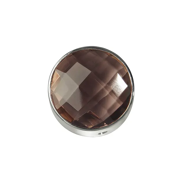 Rauchquarz facettiert gefasst, Silber, 12mm | Edelsteine, Heilsteine & Schmuck