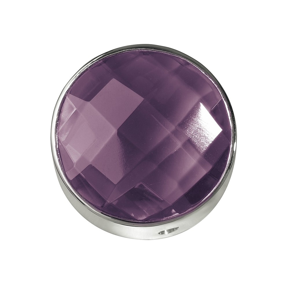 Amethyst facettiert gefasst, Silber, 15mm | GH Edelsteine, Heilsteine & Schmuck