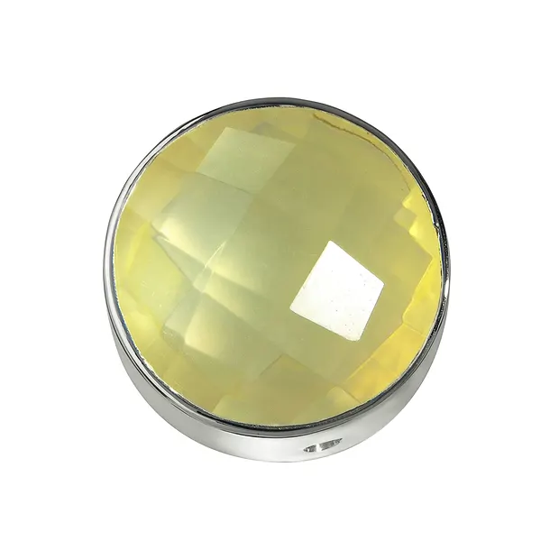 Limonenquarz (gebr.) facettiert gefasst, Silber, 15mm | Marco Schreier