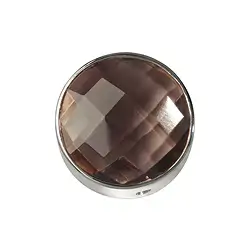 249005100028 Smoky Quartz faceted set, silver, 15mm | Schreier gems, healing stones & jewelry