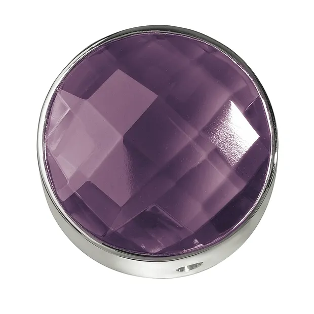 Amethyst facettiert gefasst, Silber, 20mm | GH Edelsteine, Heilsteine & Schmuck