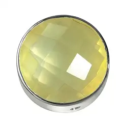 249005100032 Limonenquarz (gebr.) facettiert gefasst, Silber, 20mm | Marco Schreier