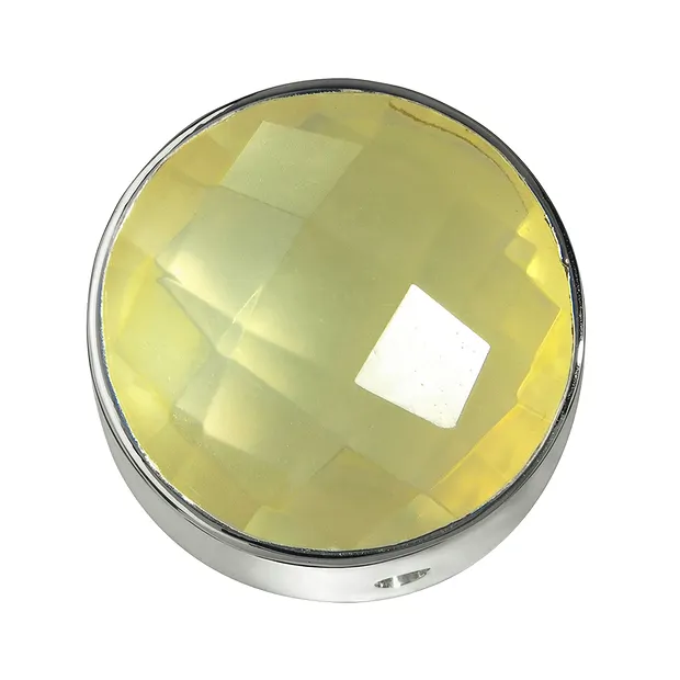 Lemon Quartz (heated) faceted set, silver, 20mm | gems, healing stones & jewelry