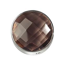 249005100033 Smoky Quartz faceted set, silver, 20mm | Schreier gems, healing stones &amp; jewelry