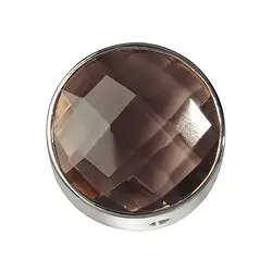 249005100033 Smoky Quartz faceted set, silver, 20mm | Schreier gems, healing stones & jewelry