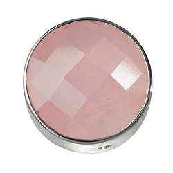 249005100034 Rose Quartz faceted set, silver, 20mm | wholesale gems, healing stones &amp; jewelry