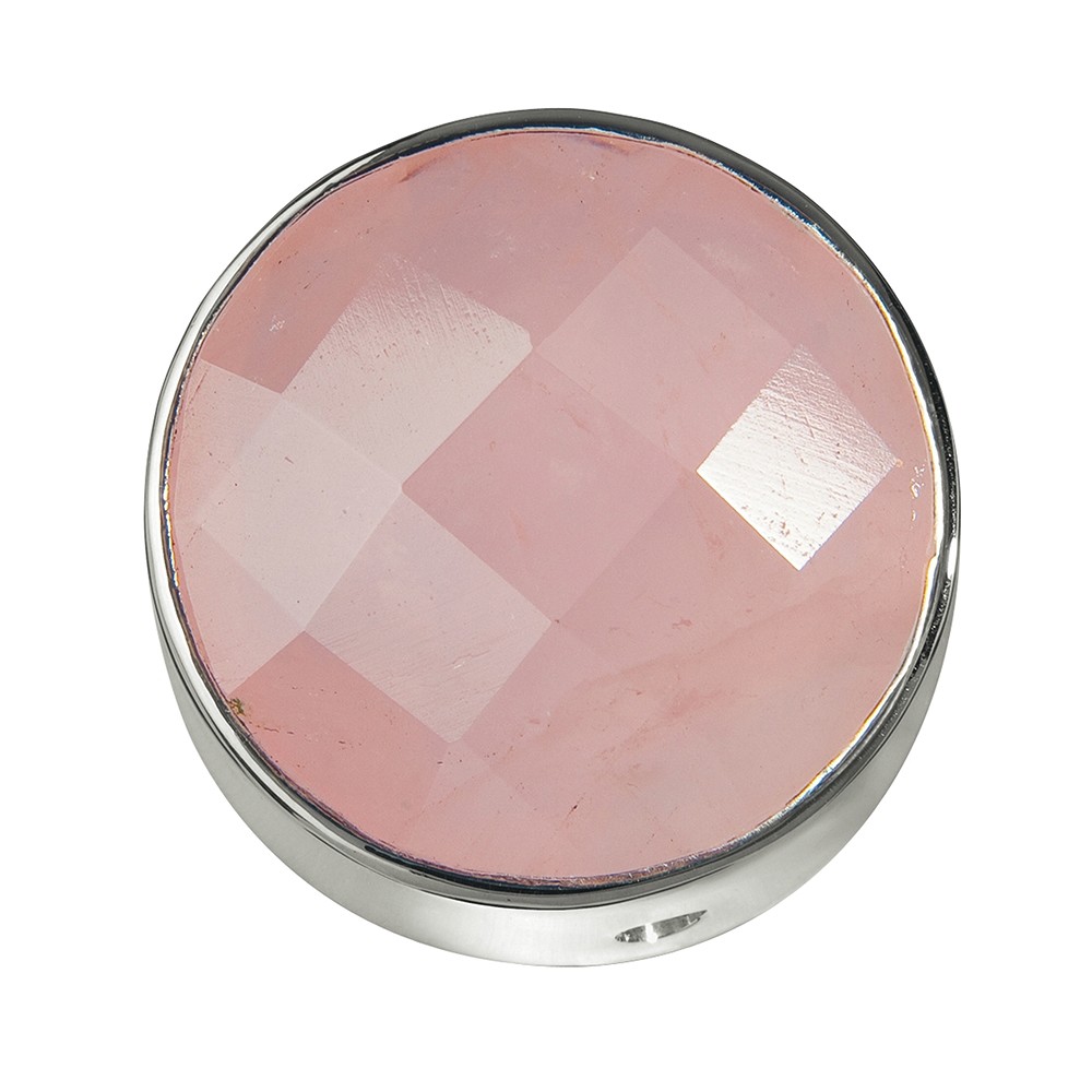 Rose Quartz faceted set, silver, 20mm | wholesale gems, healing stones & jewelry
