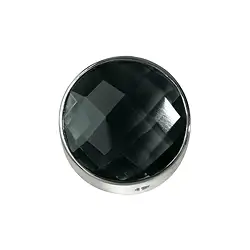 249005100035 Onyx (gef.) facettiert gefasst, Silber, 12mm | Edelsteine, Heilsteine & Schmuck