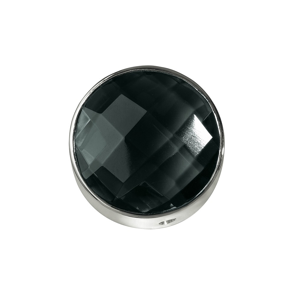 Onyx (gef.) facettiert gefasst, Silber, 12mm | Edelsteine, Heilsteine & Schmuck