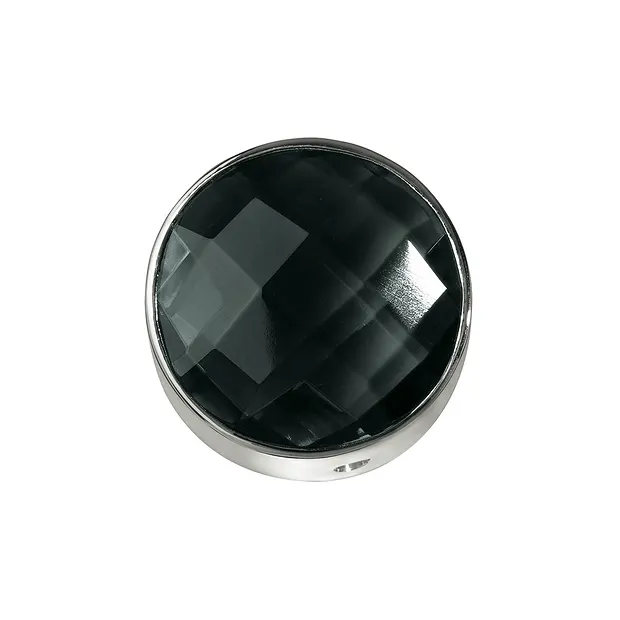 Onyx (gef.) facettiert gefasst, Silber, 12mm | Edelsteine, Heilsteine & Schmuck