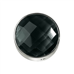 249005100036 Onyx (dyed) faceted set, silver, 15mm | wholesale gems, healing stones & jewelry