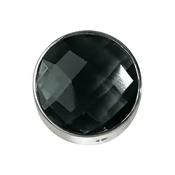 249005100036 Onyx (dyed) faceted set, silver, 15mm | wholesale gems, healing stones & jewelry
