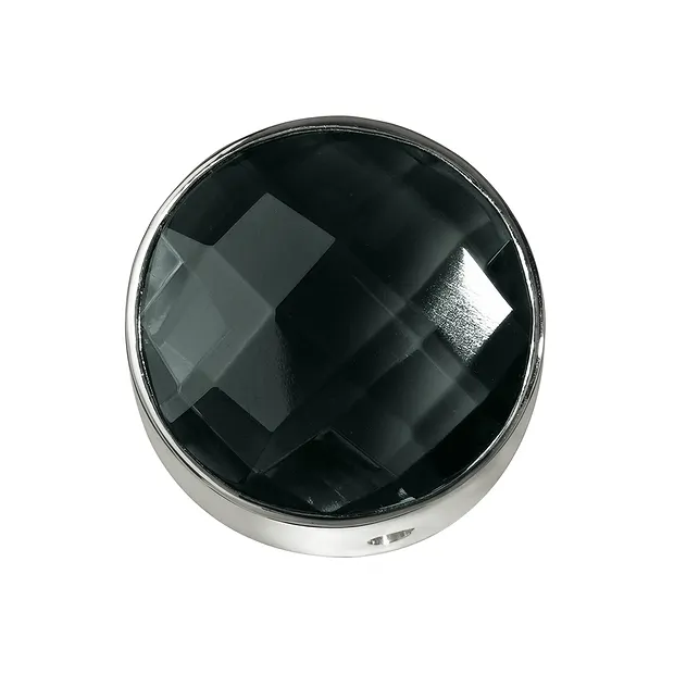 Onyx (gef.) facettiert gefasst, Silber, 15mm | Edelsteine, Heilsteine & Schmuck
