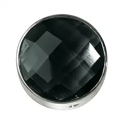 249005100037 Onyx (gef.) facettiert gefasst, Silber, 20mm | Edelsteine, Heilsteine & Schmuck