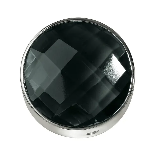 Onyx (gef.) facettiert gefasst, Silber, 20mm | Edelsteine, Heilsteine & Schmuck
