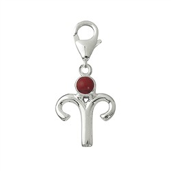 249005100050 Charm "Aries" with Jasper (red), 30mm | wholesale gems, healing stones & jewelry