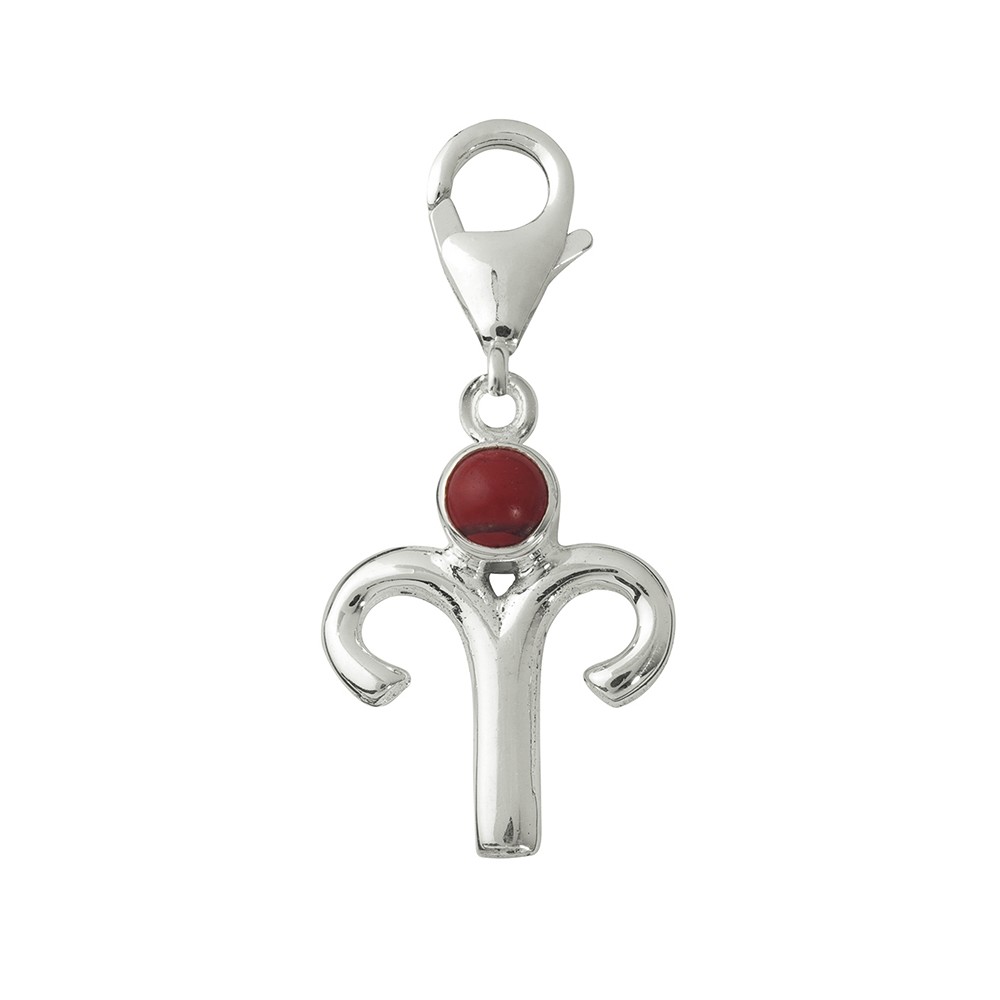 Charm "Aries" with Jasper (red), 30mm | wholesale gems, healing stones & jewelry
