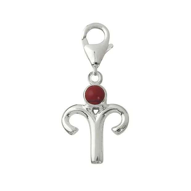 Charm "Aries" with Jasper (red), 30mm | wholesale gems, healing stones & jewelry