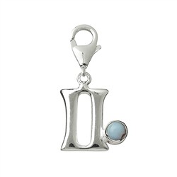 249005100052 Charm "Zwilling" mit Chalcedon, 27mm | Schreier Edelsteine, Heilsteine & Schmuck