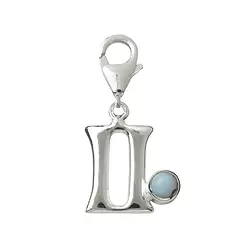 249005100052 Gemini" charm with chalcedony, 27mm | wholesaler gems, healing stones & jewelry