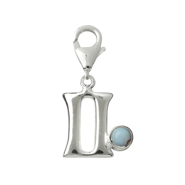 Charm "Gemelli" con calcedonio, 27 mm | grossista gemme e pietre curative