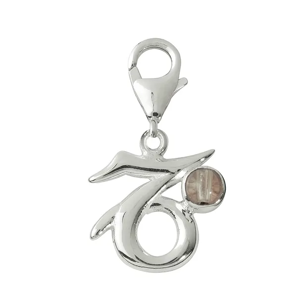 Charm "Capricorn" with Rock Crystal, 27mm | wholesaler gems & healing stones