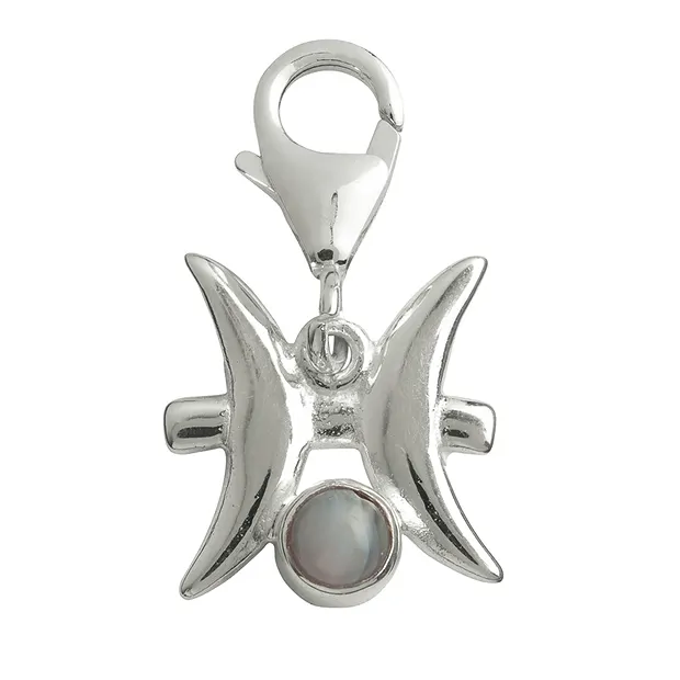 Charm "Pisces" with Agate, 22mm | wholesaler gems, healing stones & jewelry