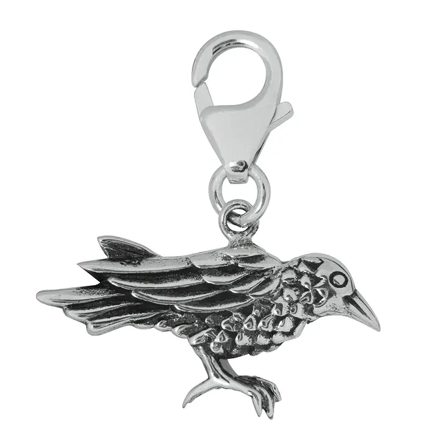Charm "Rabe", 33mm | Marco Schreier Großhändler Edelsteine, Heilsteine & Schmuck