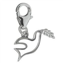 249005110041 Charm "Friedenstaube", Silber glänzend, 29mm | Edelsteine, Heilsteine & Schmuck