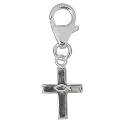 249005110043 Charm "Passion cross with fish symbol", 26mm | wholesaler gems & healing stones