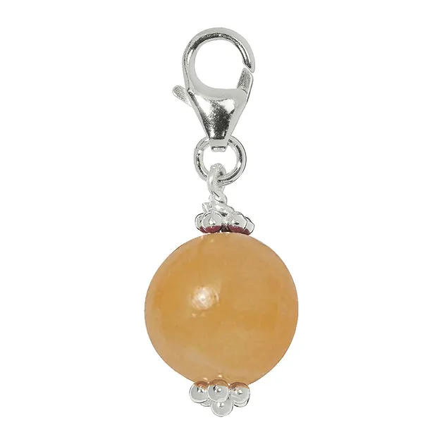 Charm boule de pierre calcite (orange), environ 29mm | Marco Schreier