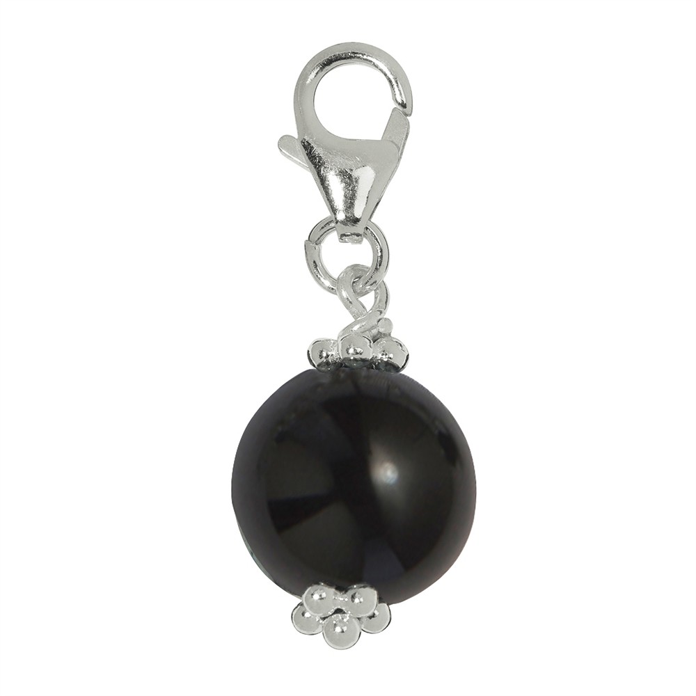 Charm boule de pierre Onyx (teintée), env. 29mm | Marco Schreier