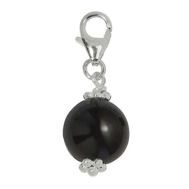 Charm boule de pierre Onyx (teintée), env. 29mm | Marco Schreier